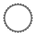 Round geometrical maori border frame design. Simple. Black and white.