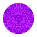 Round geometrical triangle kaleidoscope mandala design - symmetrical vector pattern digital art from colorful triangles
