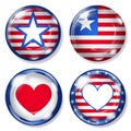 Round glass buttons with USA symbols Royalty Free Stock Photo