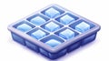 A round glass for freezing liquid drink with an ice cube tray icon isolated on a white background. An isometric form for