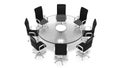 Round glass meeting room table