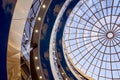 Round glass roof. Blue color. Modern architecture Royalty Free Stock Photo