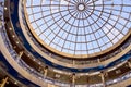 Round glass roof. Blue color. Modern architecture Royalty Free Stock Photo