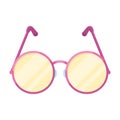 Round glasses in a pink frame.Hippy single icon in cartoon style vector symbol stock illustration web. Royalty Free Stock Photo