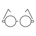 Round glasses thin line icon. Eyeglasses for reading vector illustration isolated on white. Spectacles outline style