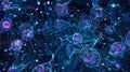 A of round glial cells known as astrocytes aiding in the regulation of neurotransmitter levels and synapse formation