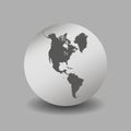 The round globe, earth, universe on grey background