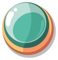 Round glossy button. Green cartoon game ui Royalty Free Stock Photo