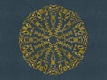 Round Gold Damask Design