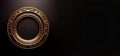 Round gold frame on a black background. isolated object. Vintage style. Royalty Free Stock Photo