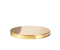 Round Gold Plated Display Stand Isolated on White Background circular disc Royalty Free Stock Photo