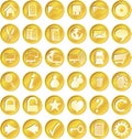 Round golden buttons