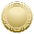 Round golden medal mockup. Award blank sign Royalty Free Stock Photo