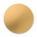 Round golden metallic disc with subtle texture on white background circle Royalty Free Stock Photo