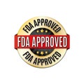 Fda approved round golden red black medal web icon