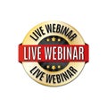 Live webinar round golden red black medal web icon Royalty Free Stock Photo