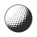 Round golf ball with dimples, graphic Royalty Free Stock Photo