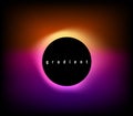 Round gradient vector background. Circle light banner with gradient isolated on black backdrop. Liquid neon button for