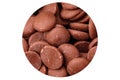 Round granules of sweet confectionery chocolate as an ingredient for preparing desserts