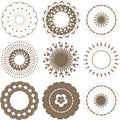 Round graphic elements set