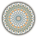 Round greek mandala pattern. Tribal ethnic style background. Vector geometric backdrop. Abstract radial floral ornaments with Royalty Free Stock Photo