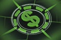 Green dollar sign emblem Royalty Free Stock Photo