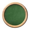 Round green blackboard with bright wooden frame Royalty Free Stock Photo