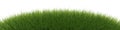 Round green grass border or edge wide banner isolated on white, ecology, spring or gardening template element, 3D illustration Royalty Free Stock Photo