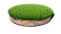 Round green grass land piece Royalty Free Stock Photo