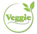 round green VEGGIE label or sticker