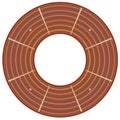 Round guitar fretboard illustration