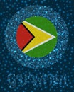 Round Guyana badge. Royalty Free Stock Photo