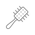 Round hair brush line outline icon