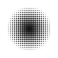 Round halftone screen pattern on white