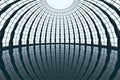 Round hall architecture background, 3d rendering
