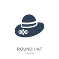 round hat icon in trendy design style. round hat icon isolated on white background. round hat vector icon simple and modern flat Royalty Free Stock Photo