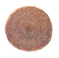 Round hay bale isolated