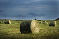 Round Hay bales on the Canadian prairies Royalty Free Stock Photo