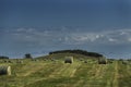 Round Hay Bales On The Canadian Prairies