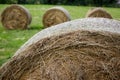 Round Hay Bales In Field. Farming Royalty Free Stock Photo