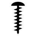 Round head screw Self-tapping Hardware Construction element icon black color vector illustration flat style image