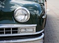 Round headlight vintage car Royalty Free Stock Photo