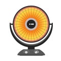 Round heater icon, flat style