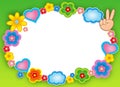 Round hippie frame with flowers Royalty Free Stock Photo