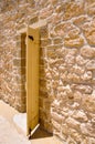 The Round House :Door Detail with Limestone Wall