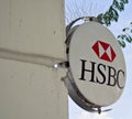 A Round HSBC Sign Close-up