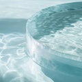 Round ice block in soft sunlight creating rippling water patterns Royalty Free Stock Photo