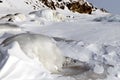 Round ice convexity near coast. Lake Baikal in winter