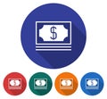 Round icon of banknotes pack Royalty Free Stock Photo