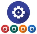 Round icon of cogwheel Royalty Free Stock Photo